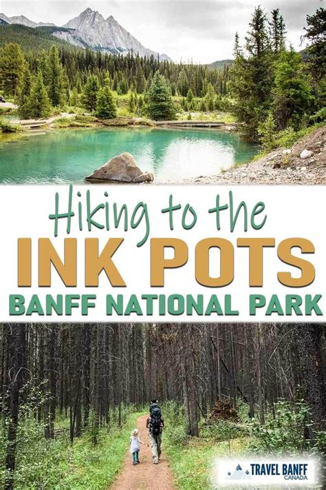 Hiking To The Ink Pots In Banff National Park Canada With Text Overlay