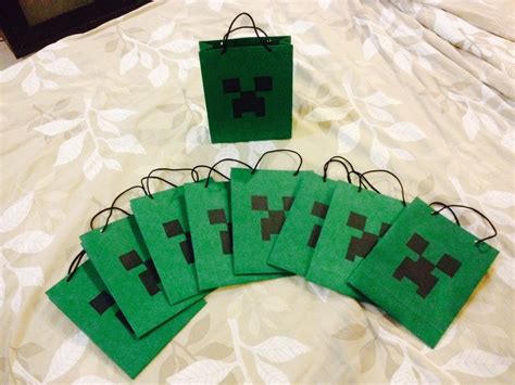 Creeper Goodie Bags For My Sons Minecraft Themed Birthday Party
