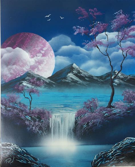Purple Planet Over The Lake Canvas Art Painting Nature Art Painting
