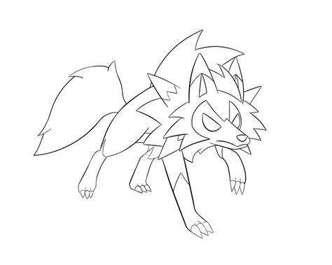 Ssurvivor: Lycanroc Dusk Form Coloring Pages