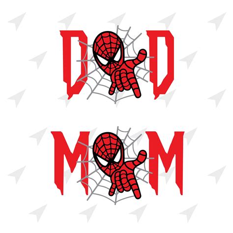 Mom Dad Spiderman SVG PNG DXF. Instant download files for | Etsy