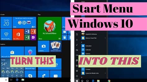 Customize Your Start Menu In Windows 10 Youtube