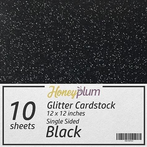 Black Glitter Cardstock 10 Sheets Premium Glitter Paper Sized 12 X