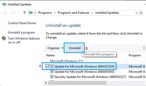 How To Uninstall Updates In Windows 10