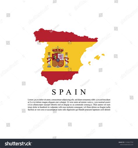 Spain Flag Maps Stroke Effect เวกเตอร์สต็อก ปลอดค่าลิขสิทธิ์