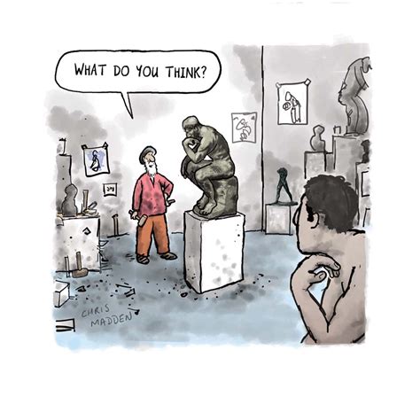 Cartoon About Rodins Thinker Inkline Press