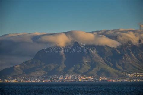 Table Mountain Covered With Cloud In Cape Town Stock Photo Image Of
