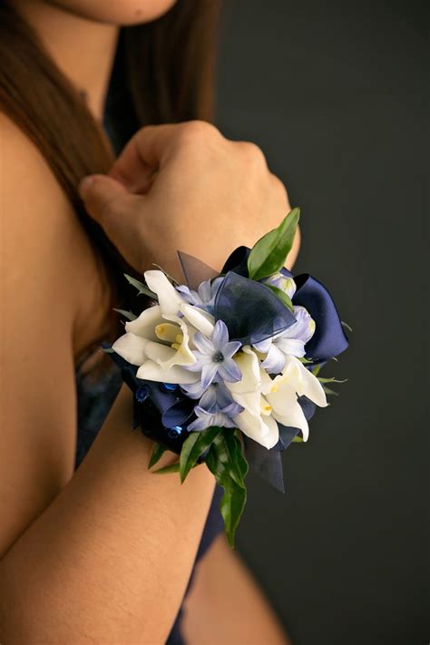 Blue Prom Wrist Corsage By Park Florist