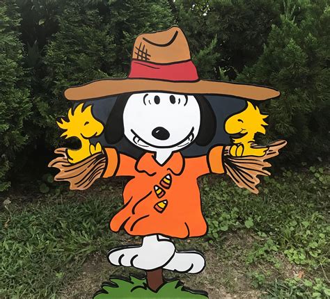 Halloween Hand Painted Yard Art Scarecrow Snoopy By Hashtagartz On