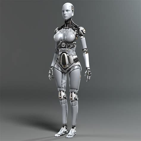 Female Robot 3d Mujer Robot Personaje Cyberpunk Dibujos De Maquinas