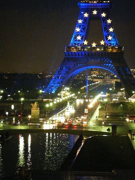 Blue Eiffel Tower Paris France Eiffel Tower Eiffel European Flags