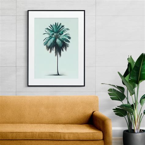 Minimalist Palm Tree Art Minimalistic Art Palm Tree Digital Etsy