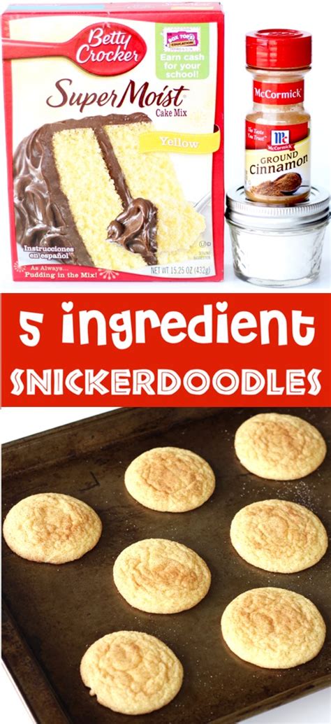 Snickerdoodle Cake Mix Cookie Recipe 5 Ingredients The Frugal Girls
