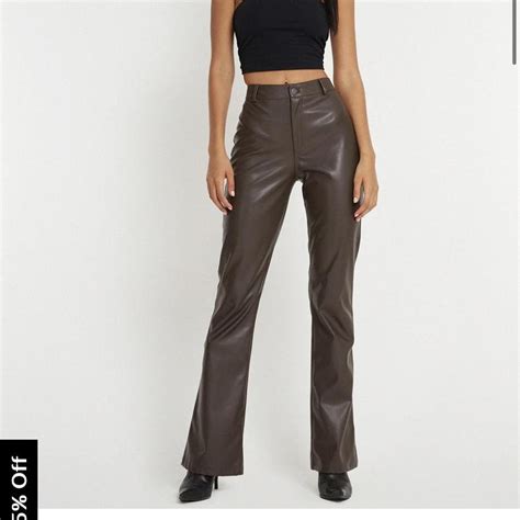 Motel Zoven Trouser In Pu Dark Chocolate Worn Depop