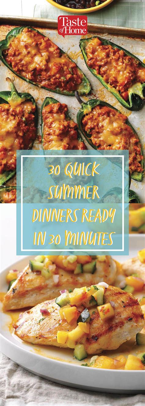 45 Quick Summer Dinners Ready in 30 Minutes | Easy summer dinners, Quick summer meals, Summer ...