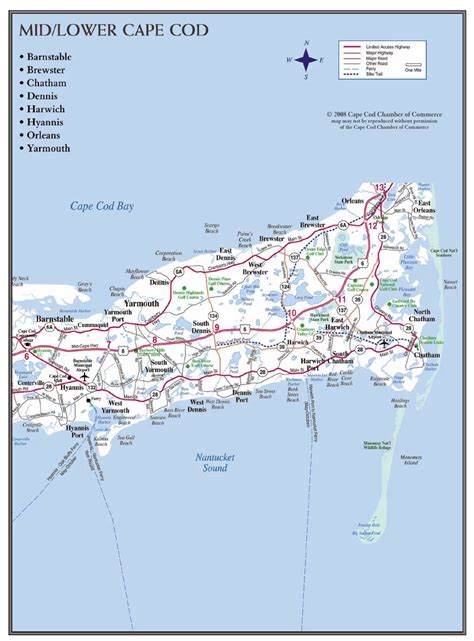 Printable Map Of Cape Cod Towns