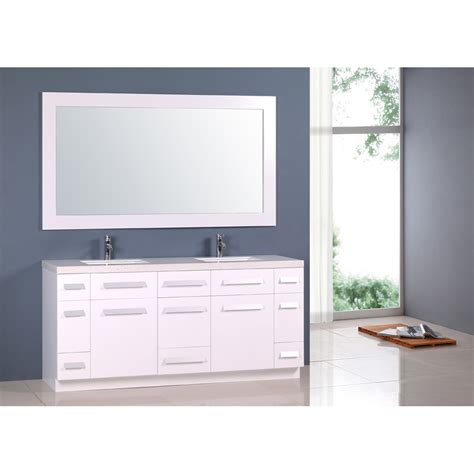 Choose from our many available finishes like unique wood tones or classic white, to mesh with other bathroom decor and fixtures. Design Element Moscony 72" Double Sink Vanity Set - White ...