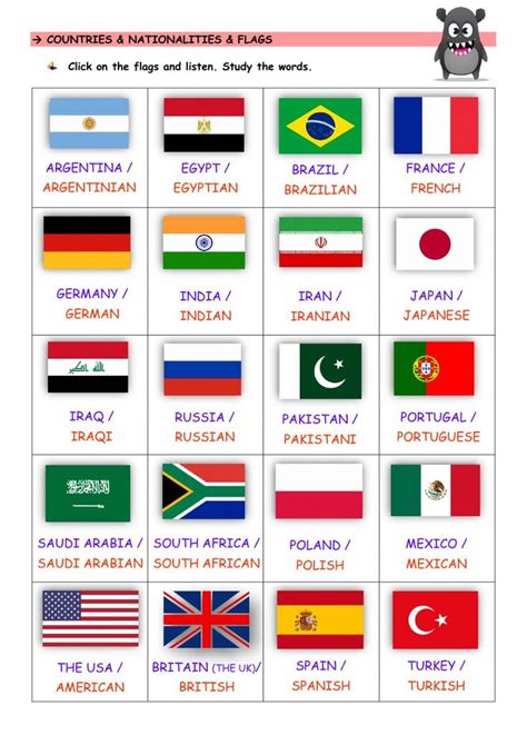 Countries And Nationalities Online Worksheet For Grade You Can Do The Exercises Online Or