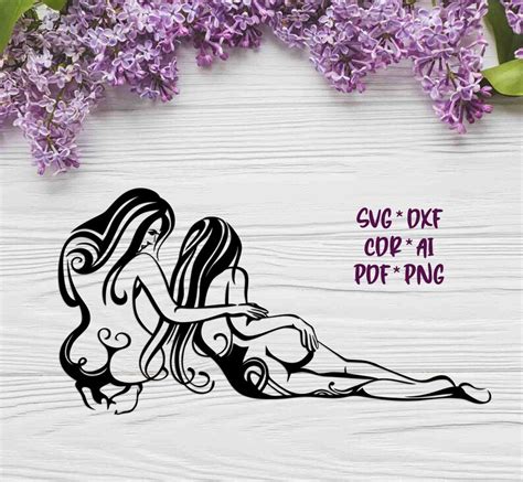 Two Naked Woman SVG DXF AI Digital Vector Design For Etsy Finland