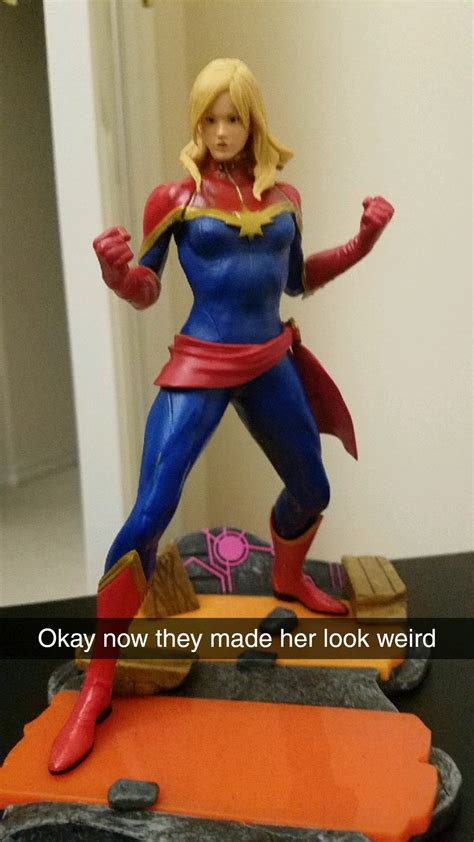 Is It Me Or Is Captain Marvels Face On Her Statue Weird Mvci