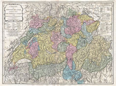 Grande Detallado Antiguo Mapa Político Y Administrativo De Suiza Con