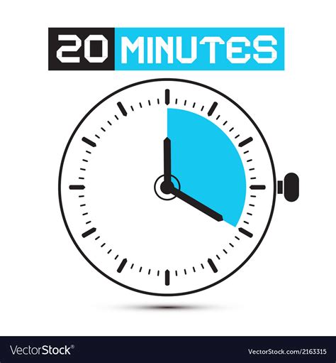 Twenty Minutes Stop Watch Clock Royalty Free Vector Image