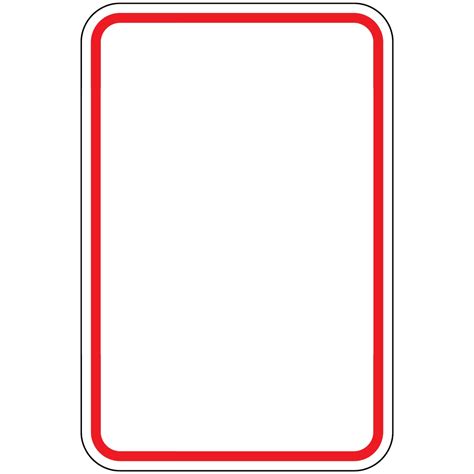 Vertical Sign Blank Red Border Blank Write On Sign