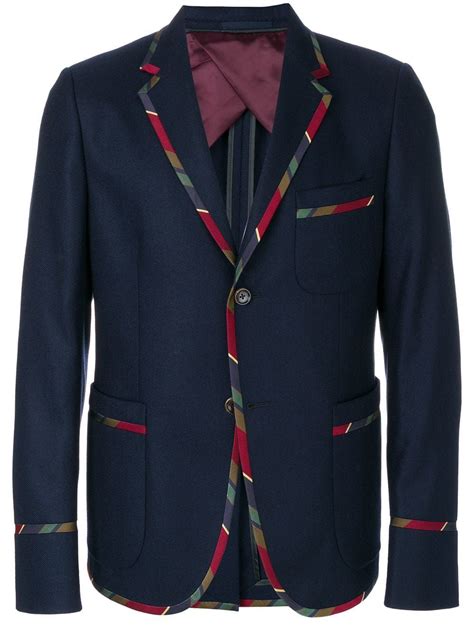 Gucci Striped Trim Blazer Blazer Designs Designer Jackets For Men Designer Blazers For Men