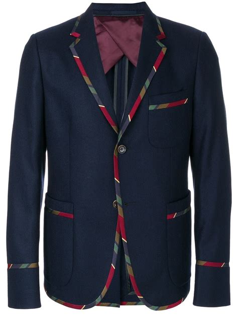 Gucci Striped Trim Blazer Blazer Designs Designer Jackets For Men