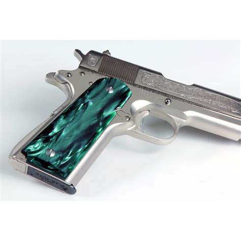 1911 Kirinite Emerald Pearl Pistol Grips