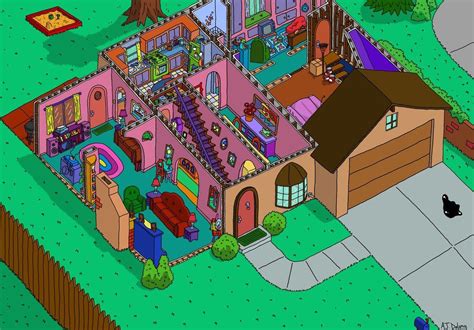 Simpsons House Cutaway First Floor By Ajdelong On Deviantart The Sims