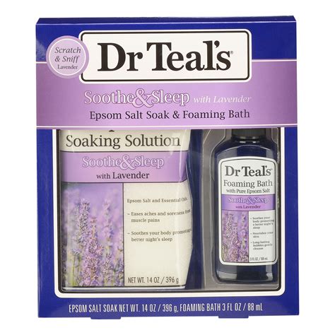 Dr Teals Soothe And Sleep Lavender Pure Epsom Salt Soaking Solution And Foaming Bubble Bath Set 2
