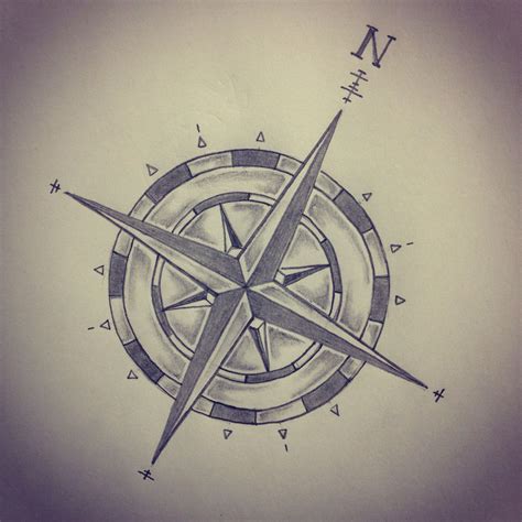 D Compass Tattoo Sketch Viraltattoo