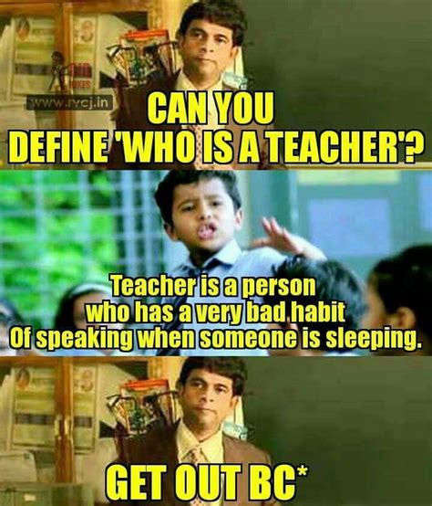 Memes adda trolls full enjoyment ❣️spreading smiles❣️ ➡️dm for promotion & credit/removal ❤️thanks 4 coming♥️. Perfect definition of a teacher | Funny school jokes, Fun ...
