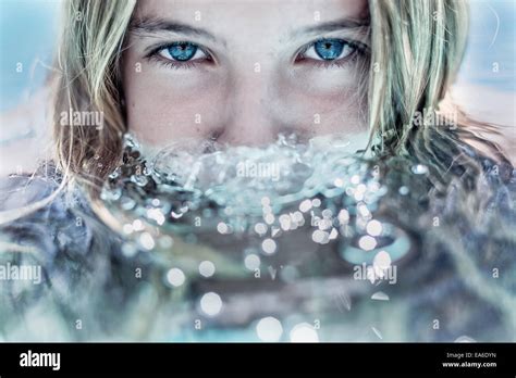 Girl With Face Partially Submerged In Water Stock Photo Alamy