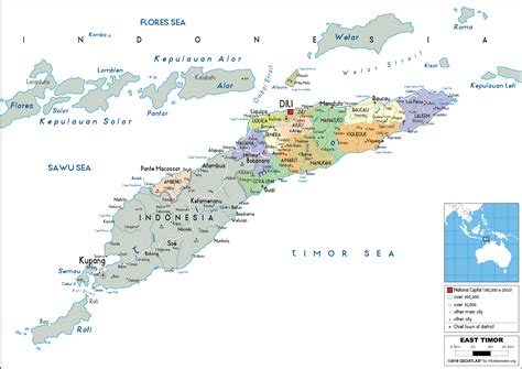 Large Size Political Map Of Timor Leste Worldometer