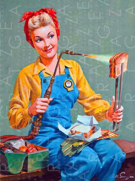 Rosie The Riveter Poster Printable Wall Art Rare Mid Century Etsy India