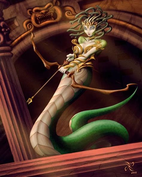 Medusa With A Bow Gothic Fantasy Art Fantasy Art Women Fantasy Girl