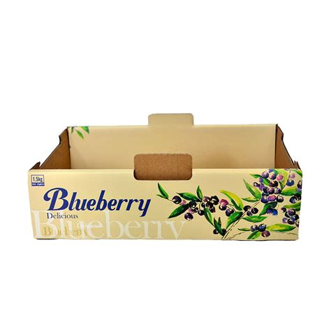Corrugated Box Blue Berry Printed Fruit Blueberry Boxes