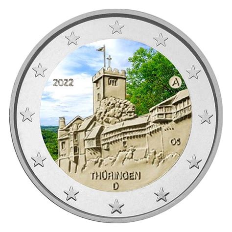 2 Euros Allemagne 2022 Château De Wartburg En Couleur Philatelie72