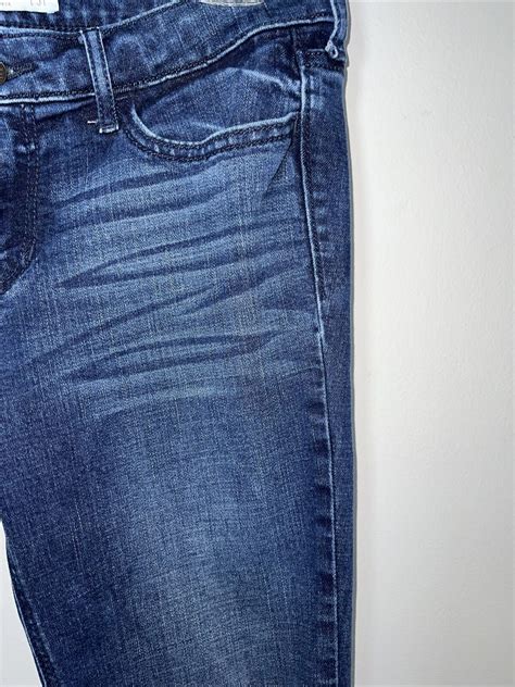 Hollister Women S Blue Denim Jeans Factory Distress Skinny Straight