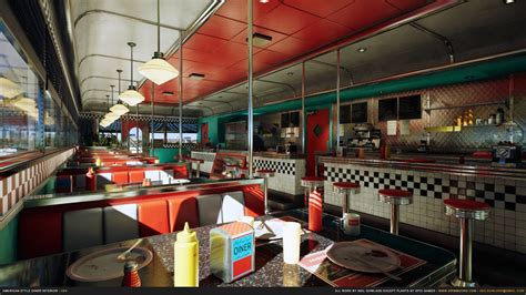 American Style Diner Interior Neil Gowland On Artstation At