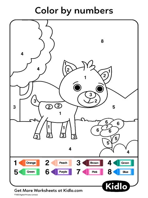 Color By Numbers Animals Worksheet 20