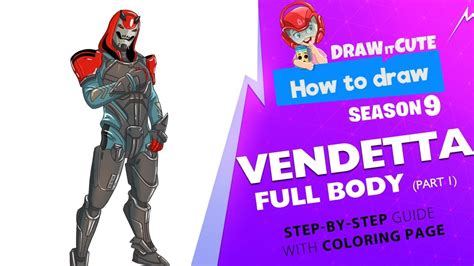 How To Draw Vendetta Full Body Fortnite Season 9 Time Lapse And How