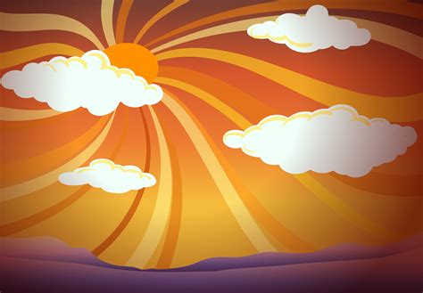 A Sunset View With Clouds 416390 Vector Art At Vecteezy