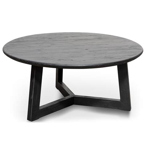 Ccf2605 Ni 1m Round Coffee Table Black Calibre Furniture