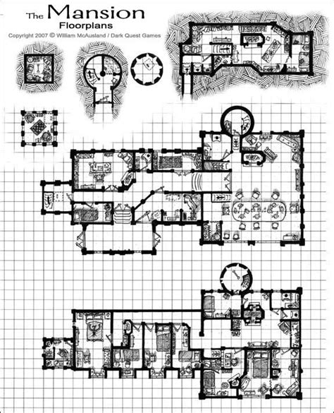 The Mansion Floorplans Fantasy Map Dungeon Maps Dungeons And