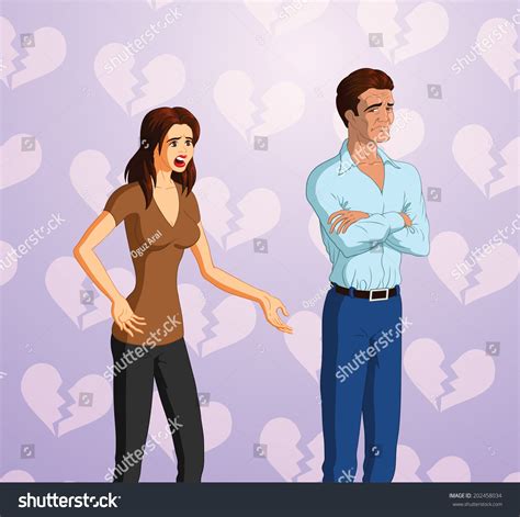 Vector Illustration Woman Begging Forgiveness Her Stock Vector Royalty Free 202458034