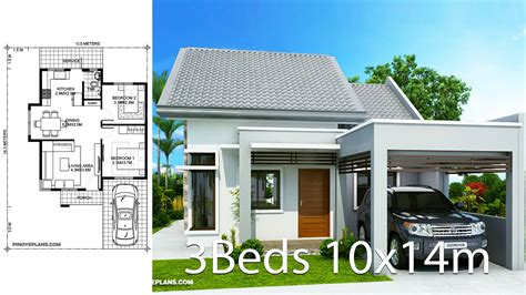 Modern House Design Plan 75x75m With 3beds Home Ideas