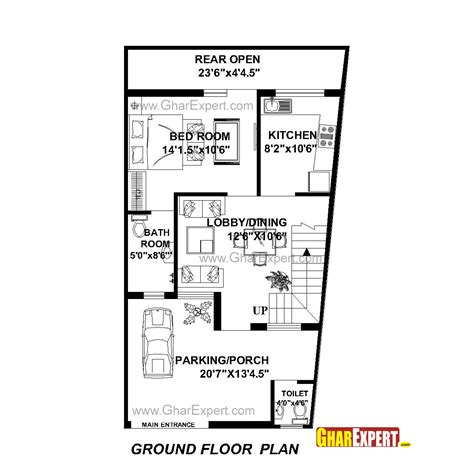 House Plan for 22 Feet by 42 Feet plot (Plot Size 103 ... But anyhow a house with 1200 sqft is enough for a nuclear family to live in.